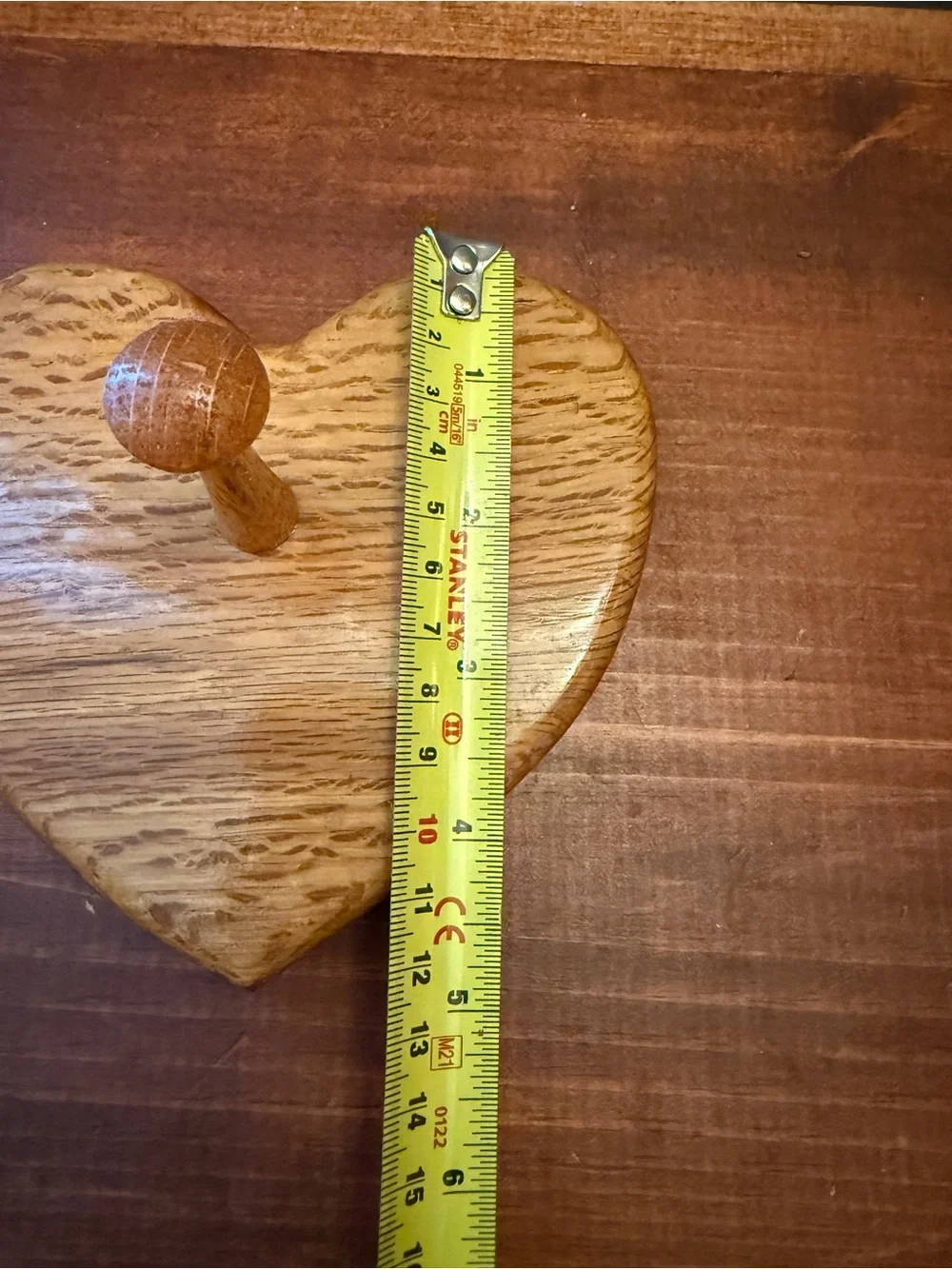 Vintage Handmade Triple Heart Wooden Peg Rack Folk Art Live Oak FL